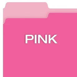 Pendaflex Recycled File Folder, 1/3-Cut Tab, Letter Size, Pink, 100/Box (42101/3PIN)