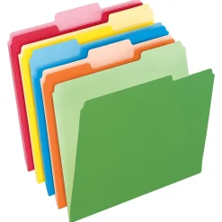 Pendaflex Recycled File Folder, 1/3-Cut Tab, Letter Size, Assorted, 100/Box (42101/3ASST)