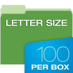 Pendaflex Recycled File Folder, 1/3-Cut Tab, Letter Size, Assorted, 100/Box (42101/3ASST)