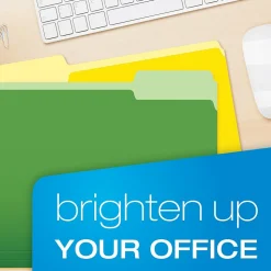 Pendaflex Recycled File Folder, 1/3-Cut Tab, Letter Size, Assorted, 100/Box (42101/3ASST)