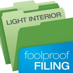 Pendaflex Recycled File Folder, 1/3-Cut Tab, Letter Size, Bright Green, 100/Box (42101/3BGR)