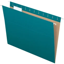 Pendaflex Recycled Hanging File Folders, 1/5 Tab, Letter Size, Teal, 25/Box (81614)