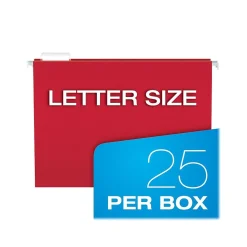 Pendaflex Recycled Hanging File Folders, 1/5-Cut, Letter Size, Assorted Colors, 25/Box (PFX 81663)