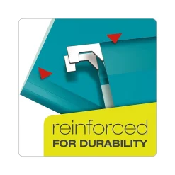 Pendaflex Reinforced Hanging File Folders, 1/5 Tab, Letter Size, Aqua, 25/Box (PFX 4152 1/5 AQU)