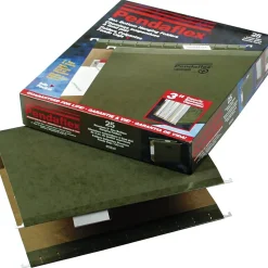 Pendaflex Reinforced Hanging File Folders, Extra Capacity, 5-Tab, Letter Size, Standard Green, 25/Box (PFX 04152x3)
