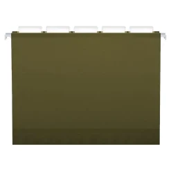 Pendaflex Reinforced Hanging File Folders, 5-Tab, 4" Expansion, Letter Size, Standard Green, 25/Box (PFX 04152x4)