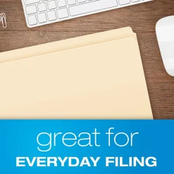 Pendaflex Reinforced Top File Folders, Letter Size, Manila, 100/Box (R752)