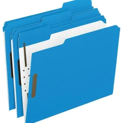 Pendaflex Reinforced Top Fastener Folders, 1/3 Cut, Letter, Blue, 50/Box (21301)