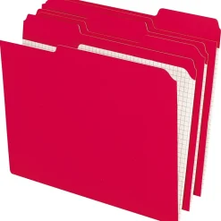 Pendaflex Reinforced Top Tab File Folders, 1/3 Cut, Letter, Red, 100/Box