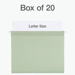 Pendaflex Standard Reinforced Hanging File Folder, 3-Tab, Letter, Sage green, 20/Box (1009463)
