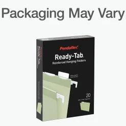 Pendaflex Standard Reinforced Hanging File Folder, 3-Tab, Letter, Sage green, 20/Box (1009463)