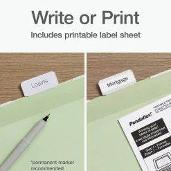 Pendaflex Standard Reinforced Hanging File Folder, 6-Tab, Legal, Sage Green, 20/Box (1009464)