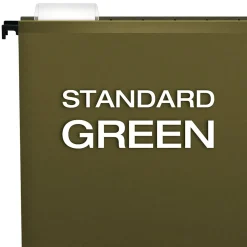 Pendaflex SureHook® 5-Tab Hanging File Folders, Letter Size, Green, 20/Box (6152 1/5)