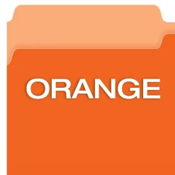 Pendaflex Two-Tone File Folder, 3-Tab, Legal Size, Orange, 100/Box (153 1/3 ORA)