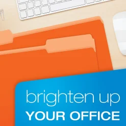 Pendaflex Two-Tone File Folder, 3-Tab, Legal Size, Orange, 100/Box (153 1/3 ORA)