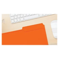 Pendaflex Two-Tone File Folder, 3-Tab, Legal Size, Orange, 100/Box (153 1/3 ORA)