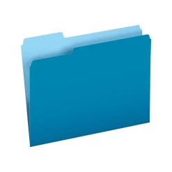 Pendaflex Two-Tone File Folders, 1/3 Cut Tab, Letter Size, Blue, 100/Box (PFX 152 1/3 BLU)
