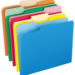 Pendaflex Two-Tone File Folders, 1/3 Cut Top Tab, Letter, Assorted Colors, 100/Box (152 1/3 ASST)