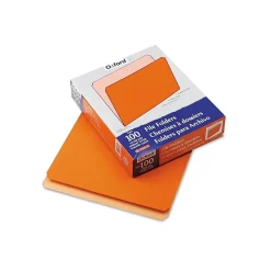 Pendaflex Two-Tone Top-Tab File Folders, Straight-Cut Tab, Letter Size, Orange, 100/Box (PFX 152 ORA)