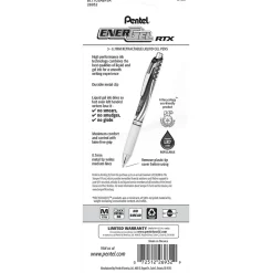 Pentel EnerGel RTX Gel Pen, Medium Tip, Black Ink, 3/Pack (BL77USABP3A)