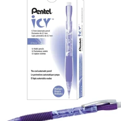 Pentel Icy Mechanical Pencil, 0.7mm, #2 Soft Lead, Dozen (AL27TV)