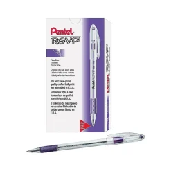 Pentel R.S.V.P. Ballpoint Pens, Fine Point, Purple Ink, Dozen (BK90-V)