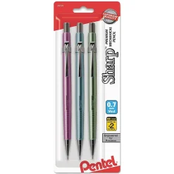 Pentel Sharp Mechanical Pencil, 0.7mm, #2 Medium Lead, 3/Pack (P207MBP3M1)