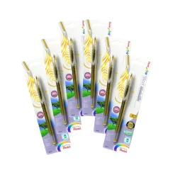 Pentel Slicci Extra Fine Metallic Gel Pens, Metallic Gold, 6/Pack (99027-PK6)