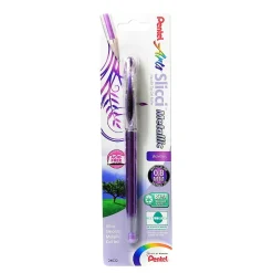 Pentel Slicci Extra Fine Metallic Gel Pens metallic violet each [Pack of 6]