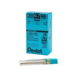 Pentel Super Hi-Polymer Lead Refill, 0.7mm, 12/Leads, Dozen (50-HB)