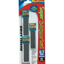 Pentel Super Hi-Polymer Lead Refill, 0.7mm, 30/Leads, 3/Pack (C27HBBP3)