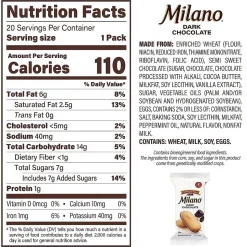 Pepperidge Farm Double Dark Chocolate Milano Cookies, 0.75 oz, 20/Pack (220-02248)