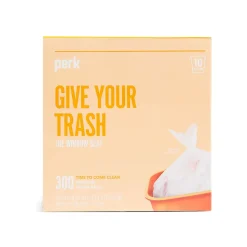 Perk™ 10 Gallon Kitchen Trash Bag, 24" x 24", High Density, 0.36 mil, Clear, 300 Bags/Box (PK56746)