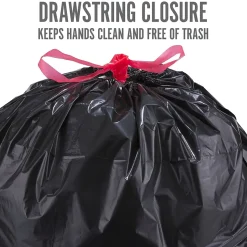 Perk™ 33 Gallon Kitchen Trash Bag, Low Density, 1.1 mil, Black, 30 Bags/Box (PK56747)