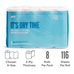 Perk™ Choose-A-Size Paper Towels, 2-ply, 116 Sheets/Roll, 8 Rolls/Pack (PK55113)