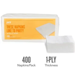 Perk™ Luncheon Lunch Napkin, 1-ply, White, 400 Napkins/Pack (PK28584)