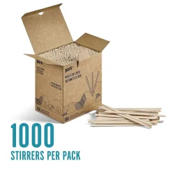 Perk™ Wooden Stirrer, 5.5", 1000/Pack (PK61996)