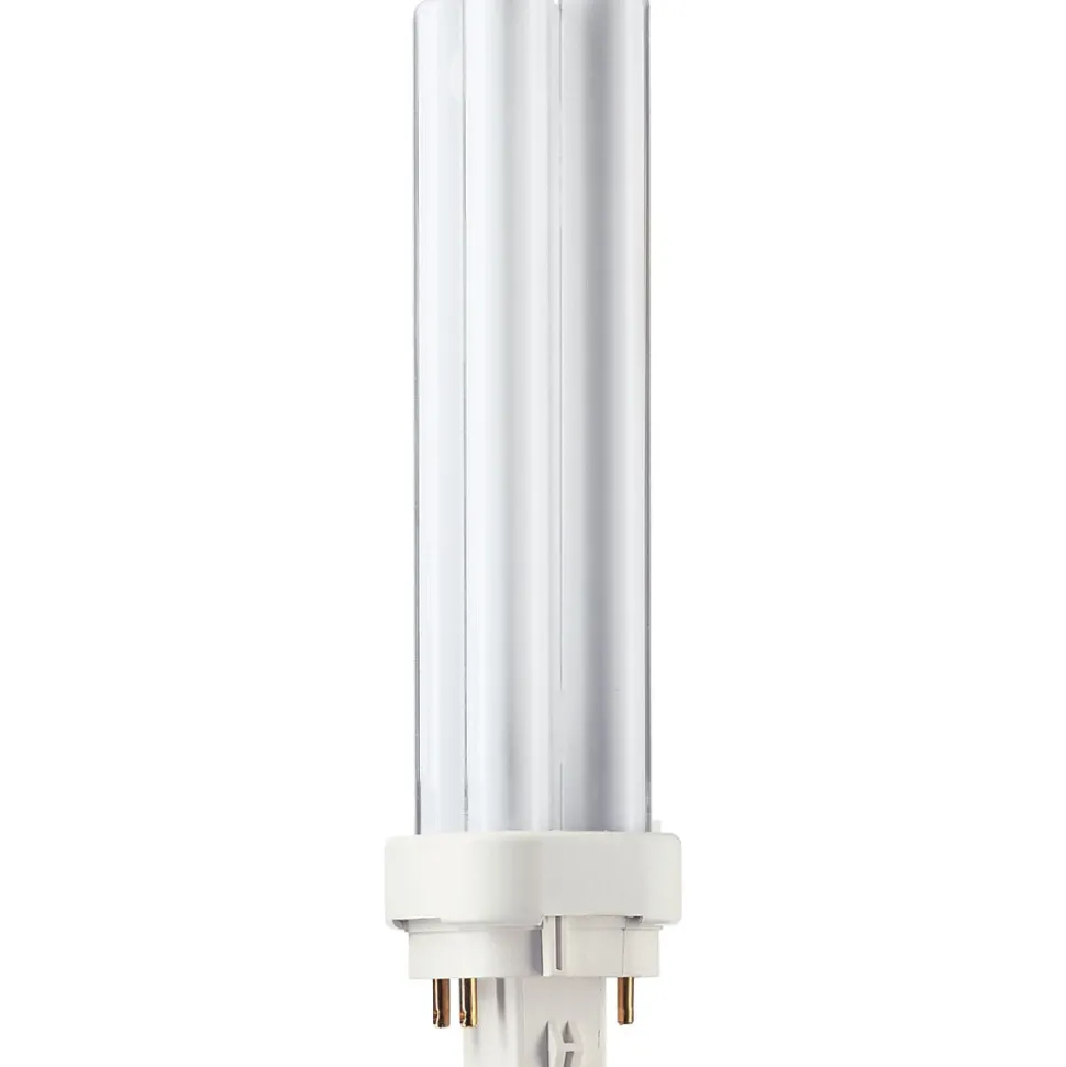 Philips Compact Fluorescent PL-C Lamp, 18 Watts, 4-Pin, Neutral White, 10PK
