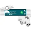Philips EZ Grip 8' Indoor/Outdoor Extension Cord, 3-Outlet, 16 AWG, White (SPC3183EZT1/37)