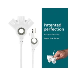 Philips EZ Grip 8' Indoor/Outdoor Extension Cord, 3-Outlet, 16 AWG, White (SPC3183EZT1/37)