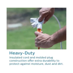 Philips EZ Grip 8' Indoor/Outdoor Extension Cord, 3-Outlet, 16 AWG, White (SPC3183EZT1/37)