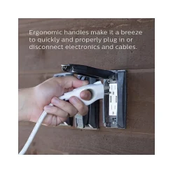 Philips EZ Grip 8' Indoor/Outdoor Extension Cord, 3-Outlet, 16 AWG, White (SPC3183EZT1/37)