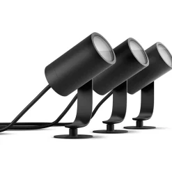 Philips Hue Lily LED 3-Piece Outdoor Spotlights, Black (1746730V7)