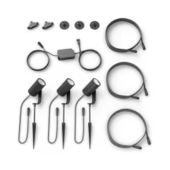 Philips Hue Lily LED 3-Piece Outdoor Spotlights, Black (1746730V7)