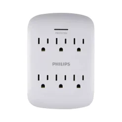 Philips 6-Outlet Wall Tap, White (SPP3461WA/37)
