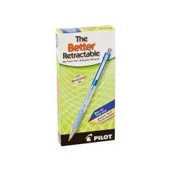 Pilot Better Retractable Ballpoint Pens, Medium Point, Blue Ink, Dozen (30006)