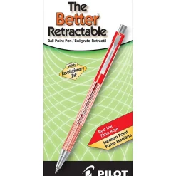 Pilot Better Retractable Ballpoint Pens, Medium Point, Red Ink, Dozen (30007)