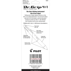 Pilot Dr. Grip 4 + 1 Multi-Function Pen + Pencil, Fine Point, 4 Assorted Inks (36220)