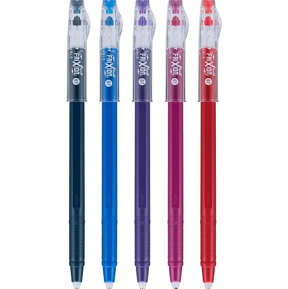 Pilot FriXion Colorsticks Erasable Gel Pens, Fine Point, Assorted Ink, 5/Pack (32443/15145)