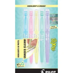 Pilot FriXion Light Pastel Erasable Highlighters, Chisel Tip, Assorted Ink, 5/Pack (46543)